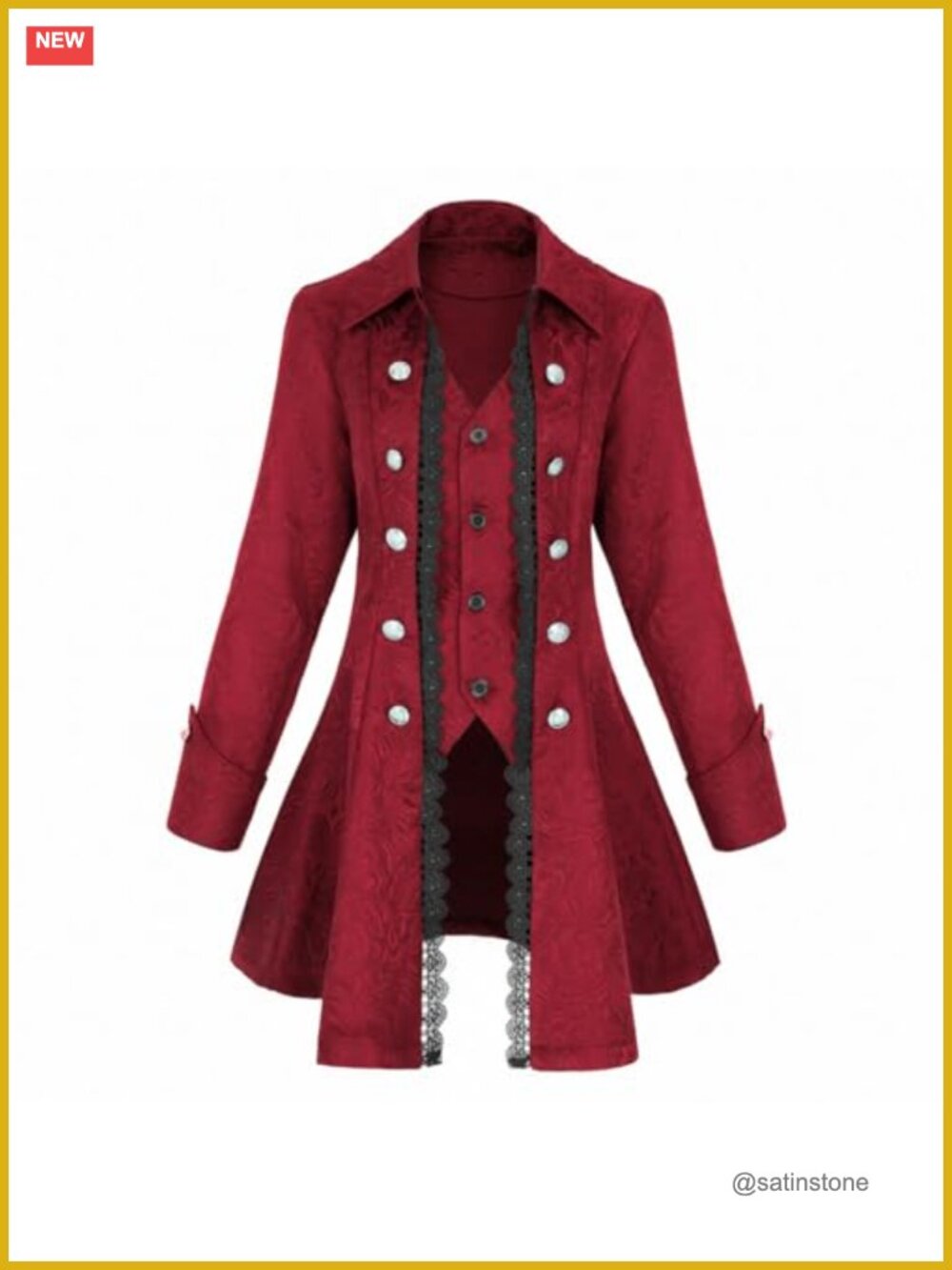 Gothic Steampunk Coat Victorian Pirate Jacket Women Long Sleeve